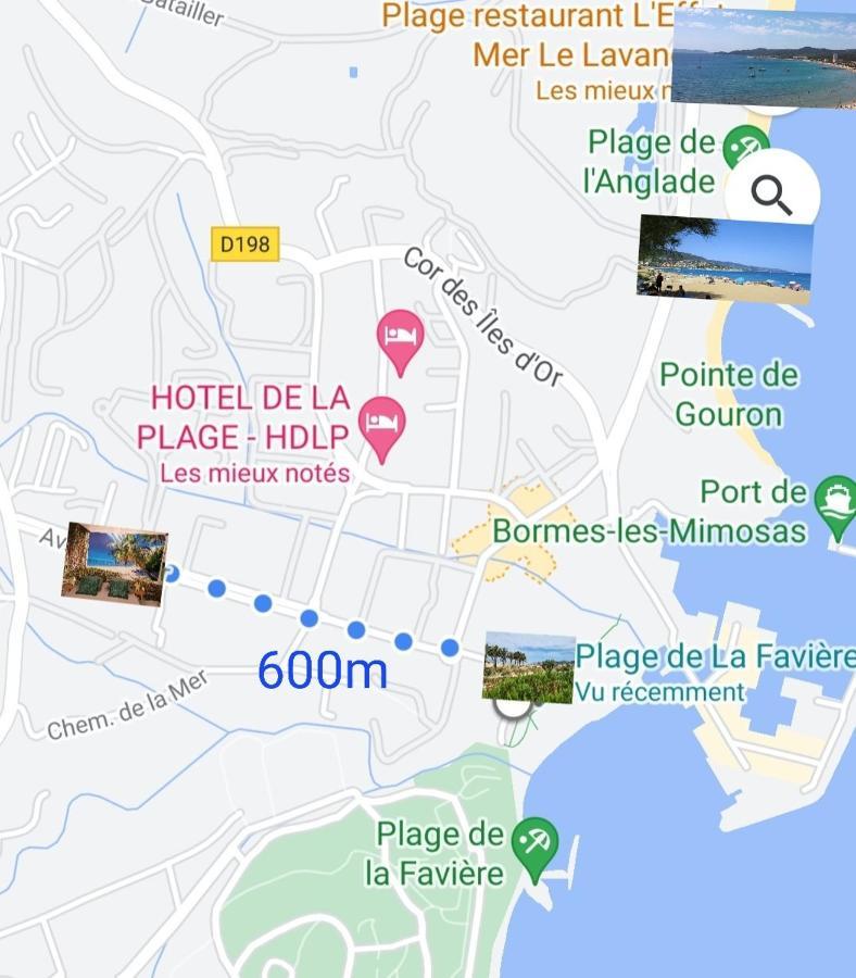 Le Studio Tahiti 4 Pers 600M De La Plage La Faviere Bormes-les-Mimosas Exteriér fotografie